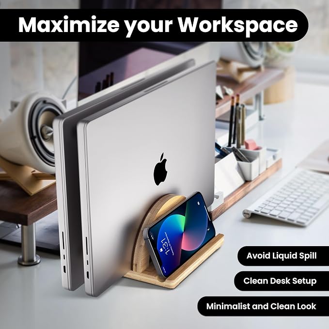 Kothar Premium Wood Vertical Laptop Stand - Image 4