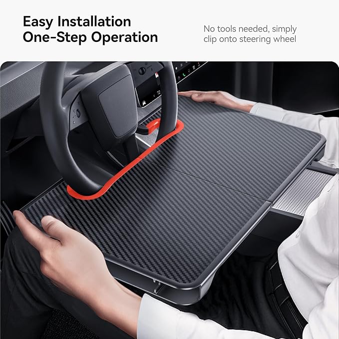 YONZEE 2-in-1 Car Steering Wheel Desk Tray & Car Seat Gap Filler Organizer – - Image 4