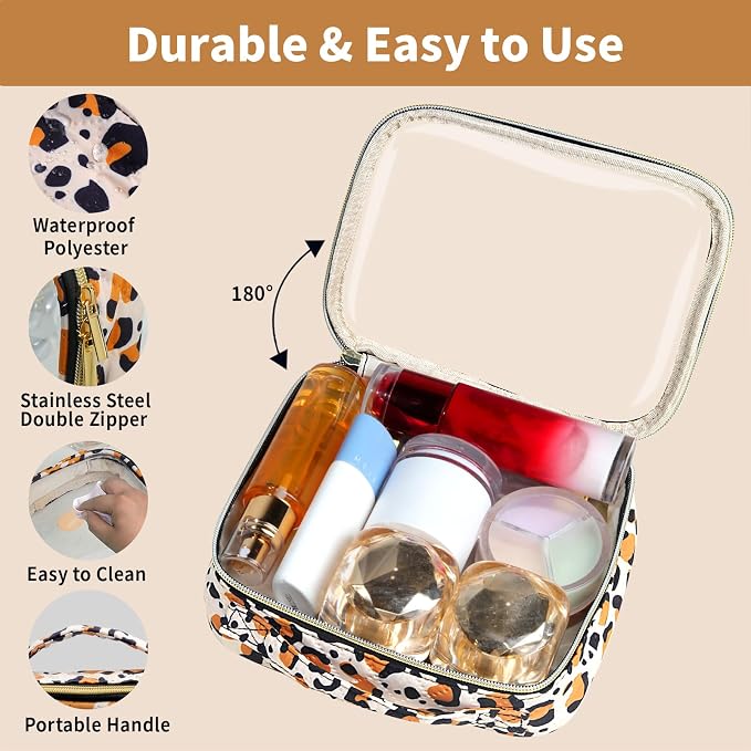 TSA Approved Travel Toiletry Bag, 2 Pack Clear Makeup Bags - Image 5