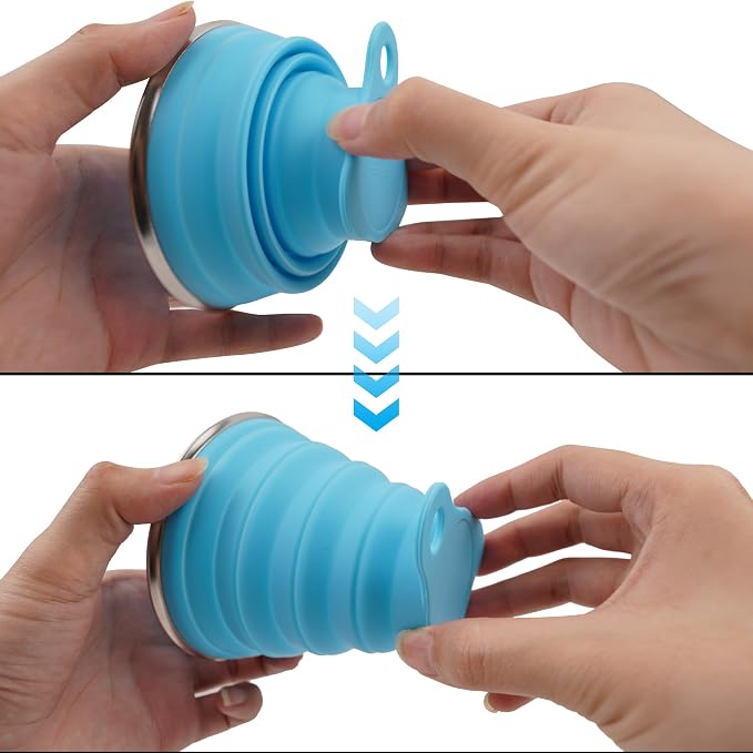2 Pack Collapsible Silicone Travel Cups - Image 4