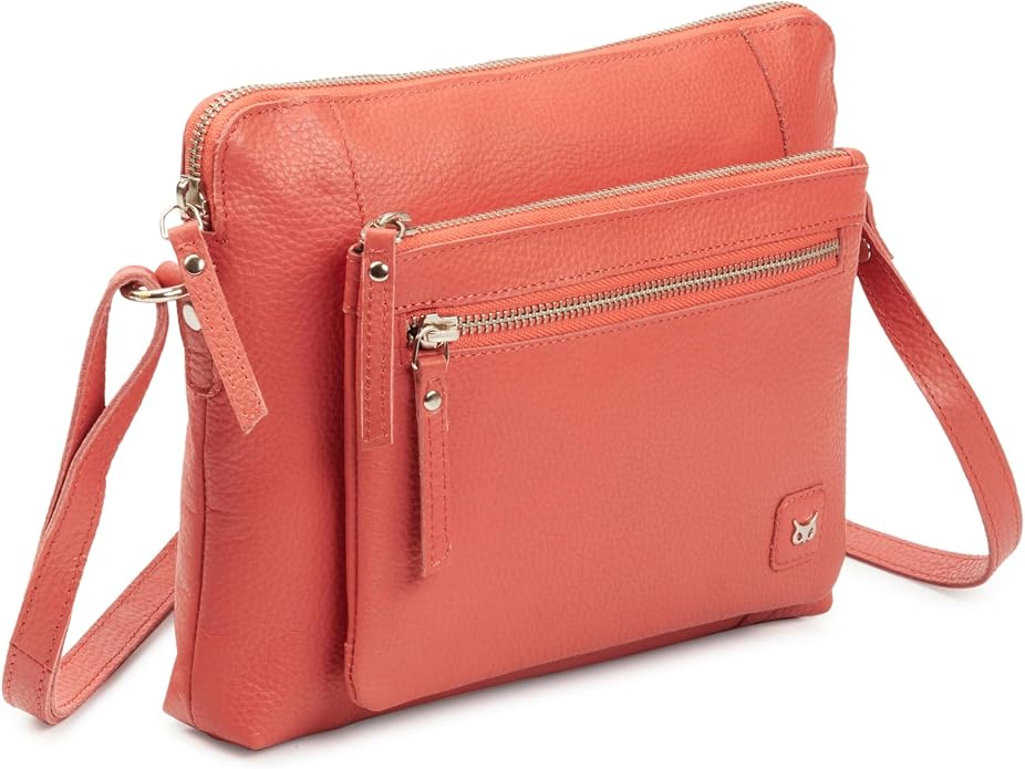 Wise Owl Accessories Small Soft Pebbled Real Leather Crossbody Handbags Purses by WiseOwlAccessories