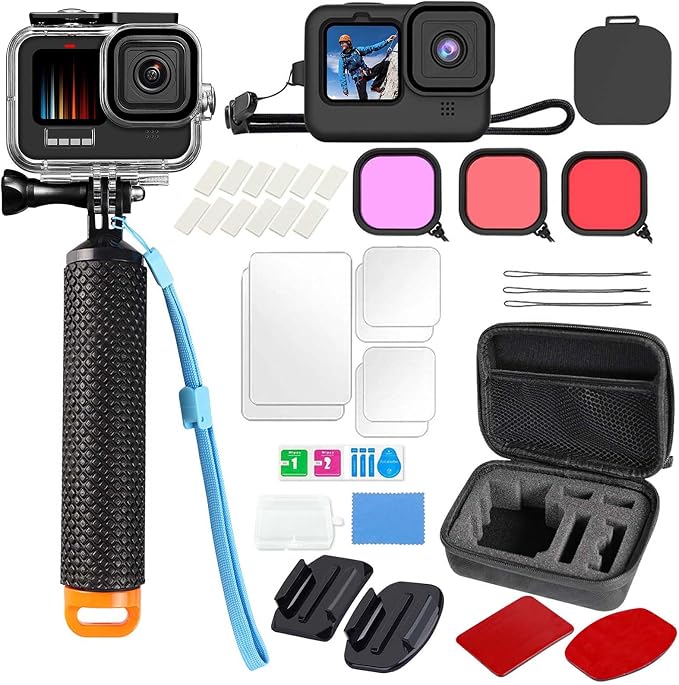 Compatible for Go Pro Hero 13 12 11 10 9 Black Waterproof Housing Case by BODQQ