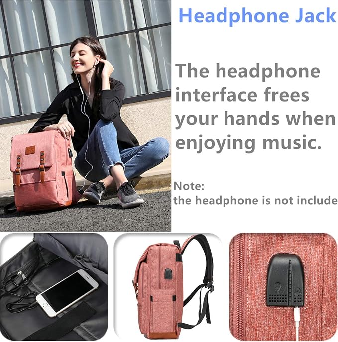 HFSX Vintage Backpack Men Women Business Travel Computer Backpack College - Image 2