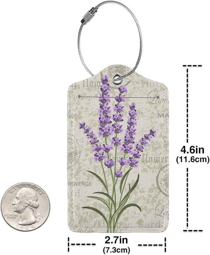 2 Pcs Purple Lavender Luggage Tags - Image 5