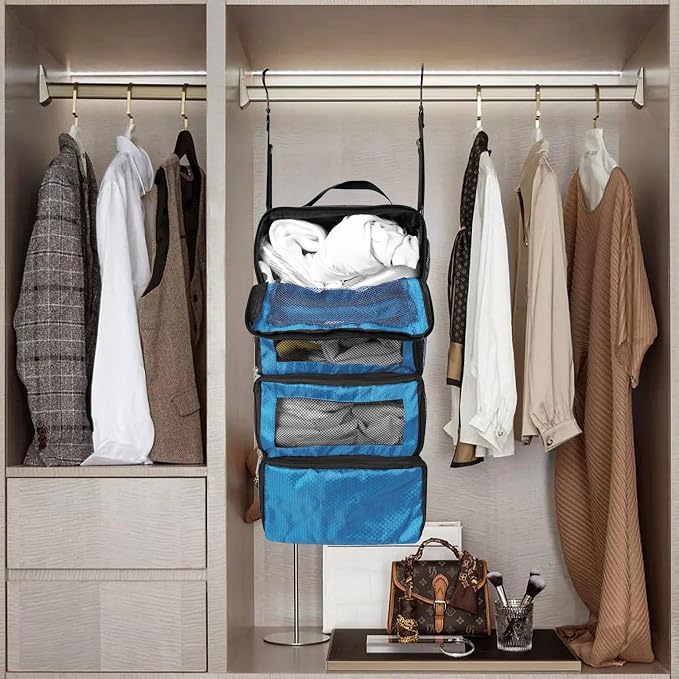 Suitcase Organizer, Travel Luggage Organizer Portable Hanging Travel Shelves - Image 7
