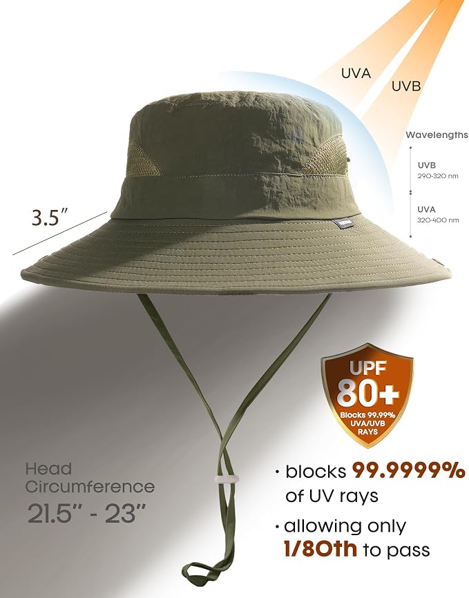 FURTALK Womens Sun Hat with Ponytail Hole Beach Hiking Summer Wide Brim UPF 80+ - Image 2