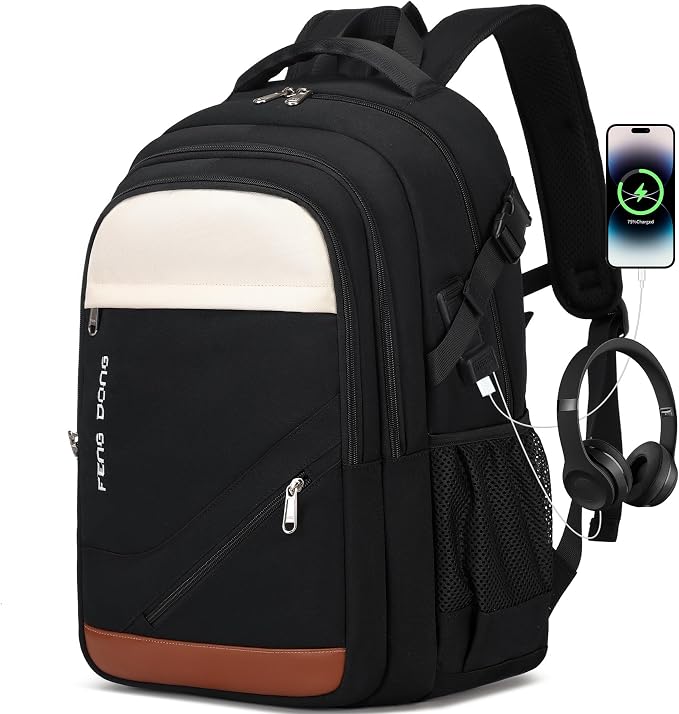 FENGDONG 17.3 inch Large Laptop Backpack Travel College Backpack Waterproof by FENGDONG