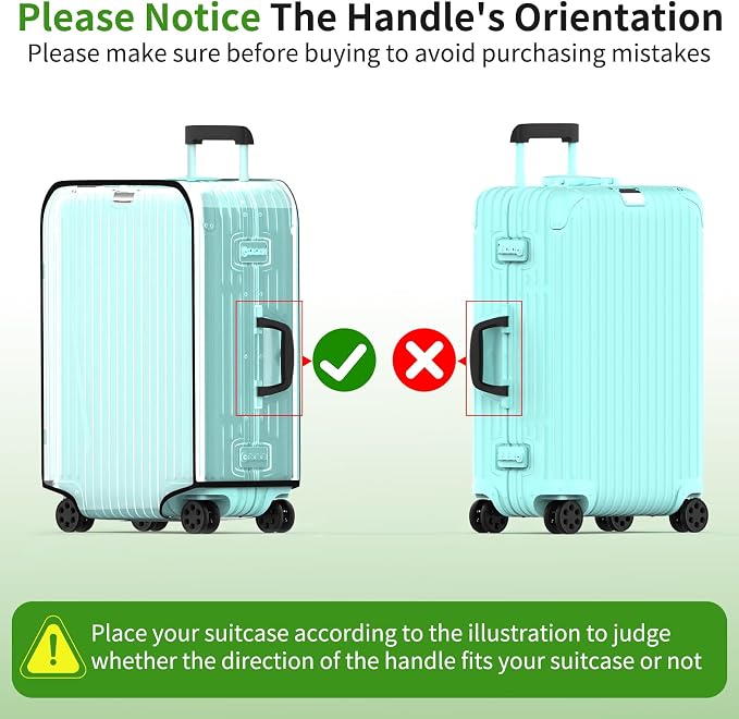 Suitcase Covers For Luggage, 28 Inch Clear PVC Luggage Covers Protector Full - Image 3