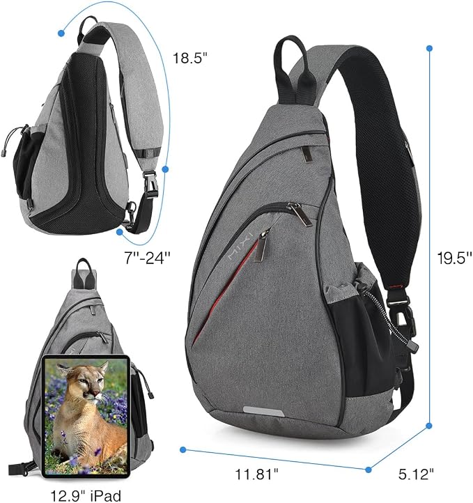 mixi Sling Bag Men Backpack Unisex One Shoulder Bag Hiking Travel Backpack - Image 2
