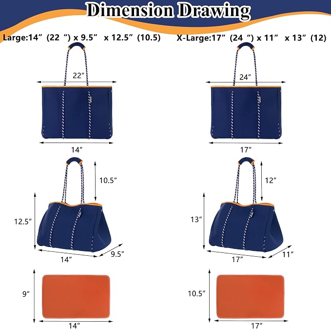 QOGiR Neoprene Multipurpose Beach Bag Tote - Image 5