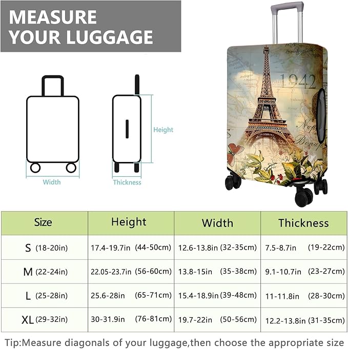 Travel Luggage Cover Suitcase Protector Fits 18-32 Inch Wheel Covers - Image 6
