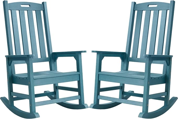 Psilvam Oversized Outdoor Rocking Chair Set of 2, Porch Rocker by PsilvamGardenFurniture