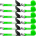 6 Pack 2 inch Ratchet Straps Heavy Duty J Hook 2 in x 15ft by SALUINOKI