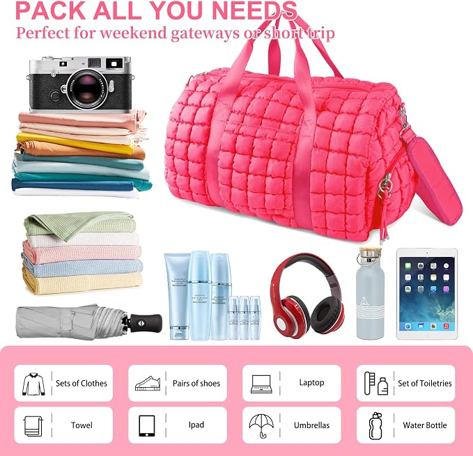 Quilted Travel Duffle Bag Gym Bag - Image 6