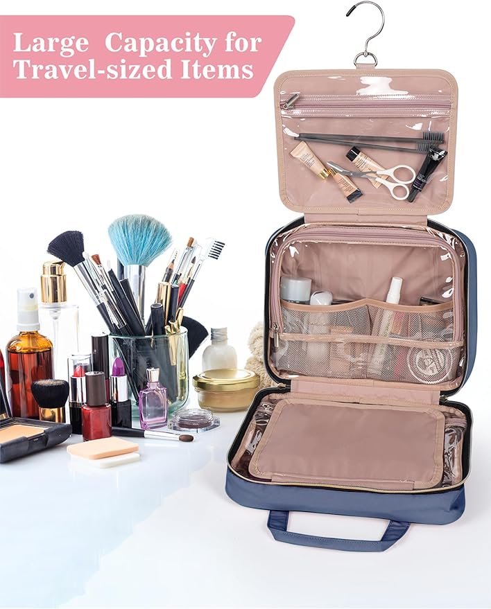 Blue Toiletry Bag, Makeup Organizer, Travel Bag - Image 5