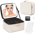 Travel Makeup Bag with LED Mirror – Waterproof Cosmetic Train Case with by ZhenGuiRu