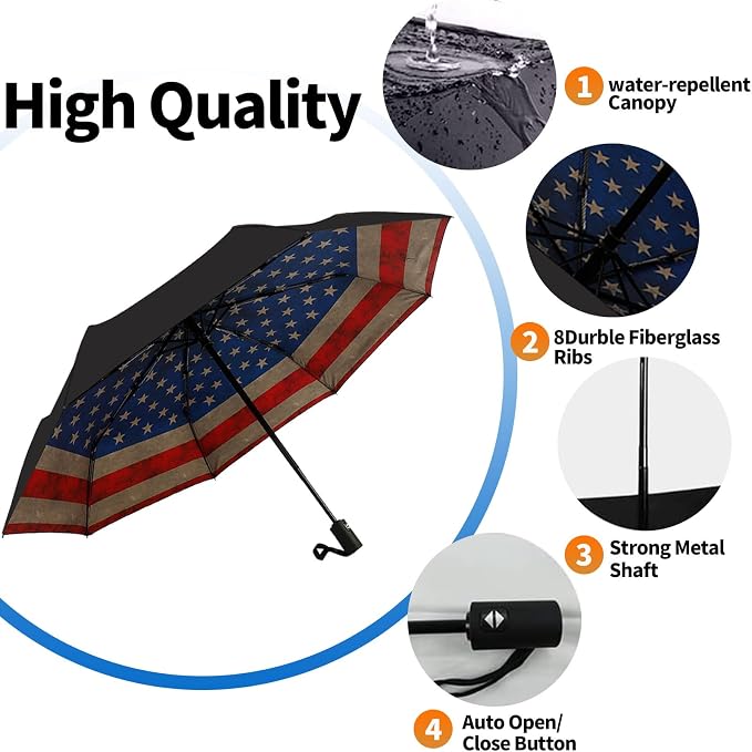 LLanxiry Compact Travel Umbrella, Mini Windproof Umbrellas - Image 4