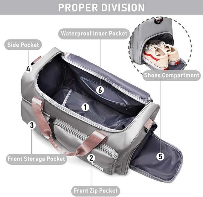 NPBAG Women Travel Duffel, Gym Workout Overnight Bag, Mommy Hospital Bag - Image 4