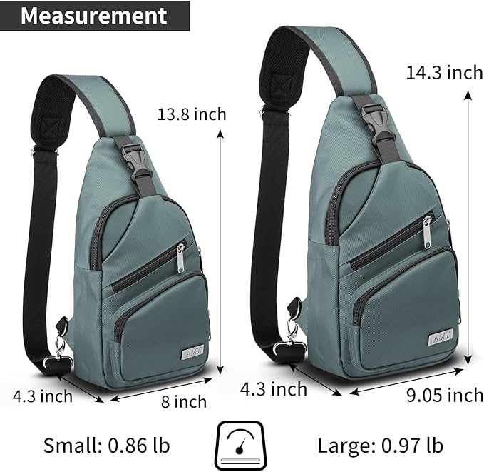 AMJ Crossbody Sling Bag Men Women, Casual Shoulder Backpack, Chest Daypack - Image 2