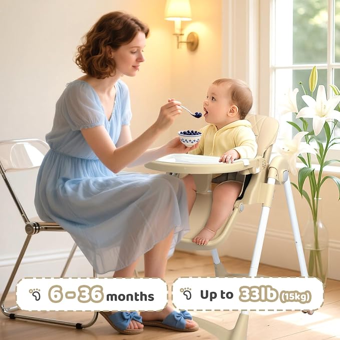 JOYMOR Foldable Baby High Chair, 4 in 1 Convertible Highchair - Image 7