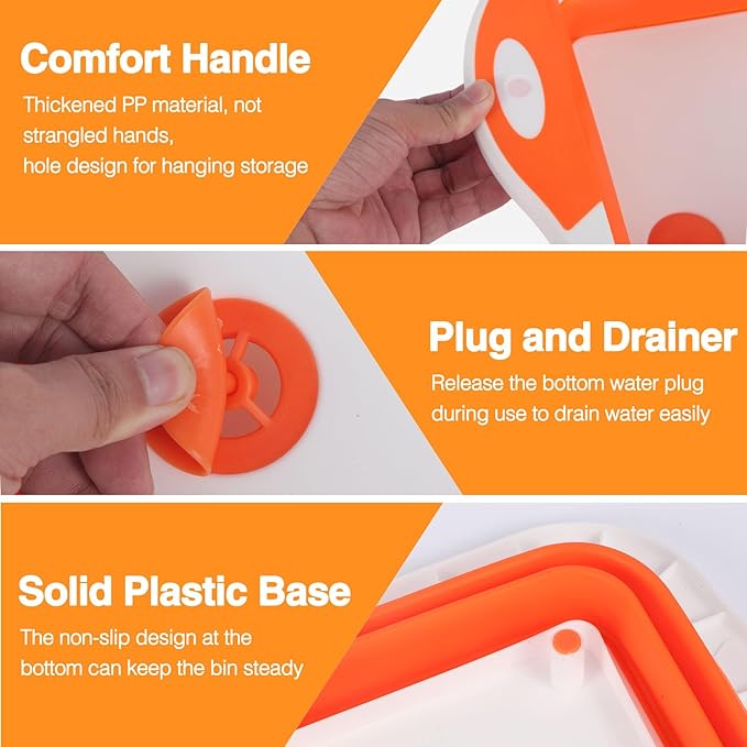 Collapsible BBQ Prep Tub/Cutting Board 10L, Foldable Dish Tub - Image 4