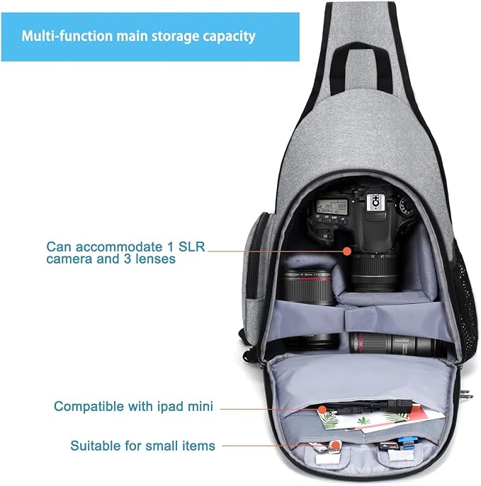 MOSISO Camera Bag Sling Backpack, DSLR/SLR/Mirrorless Full Open Camera Case - Image 2
