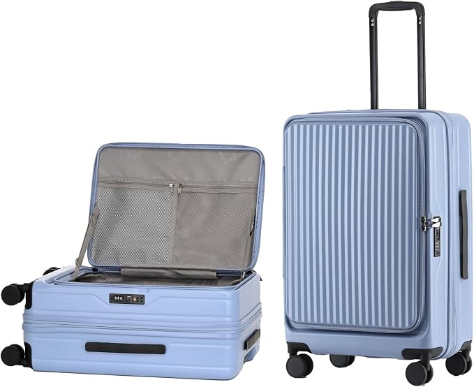 24 Inch Top Opening Checked Travel Luggage Expandable by Unknown