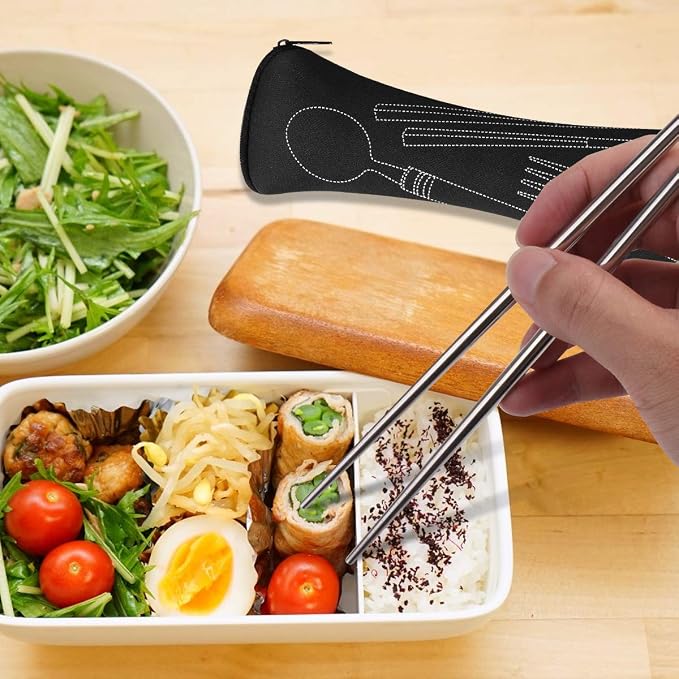 3 Pack Reusable Flatware Sets Knife, Chopsticks - Image 5