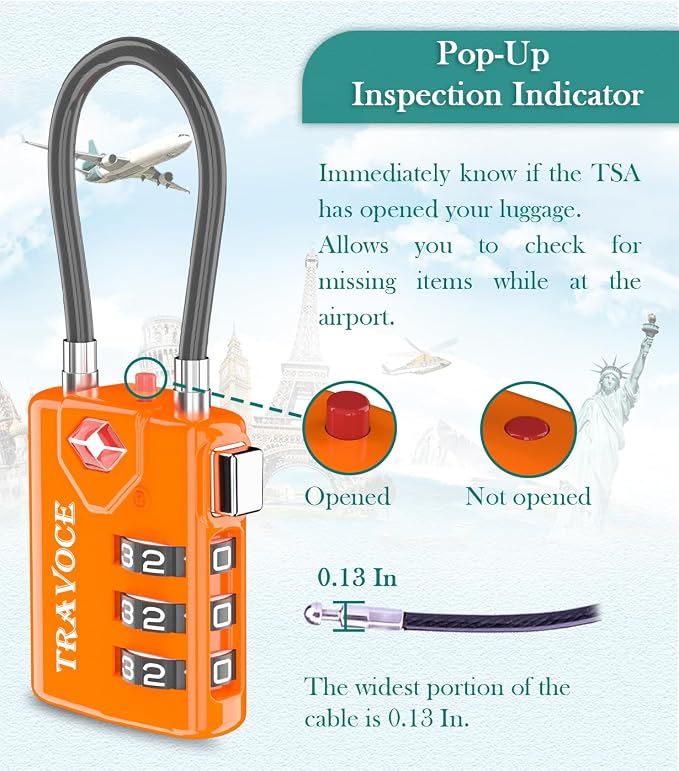 TSA Approved Luggage Locks, Travel Locks Which Also Work Great as Gym Locks - Image 6