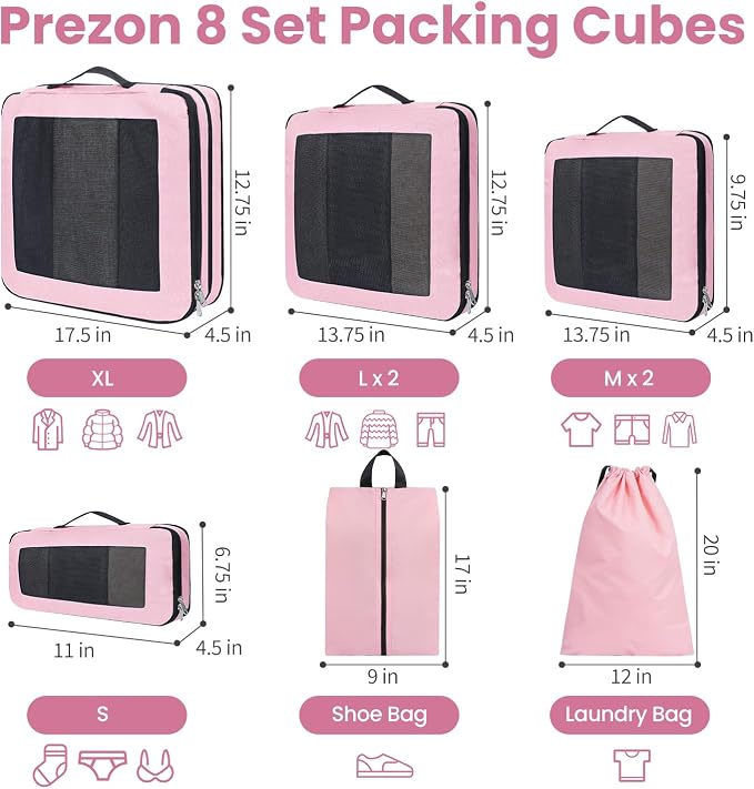 8 Set/6 Set/4 Set Compression Packing Cubes - Image 3