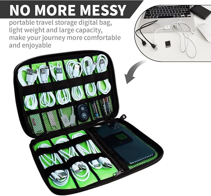 Electronics Organizer Travel Case, Electronic Accessories Storage Bag, Portable - Image 2