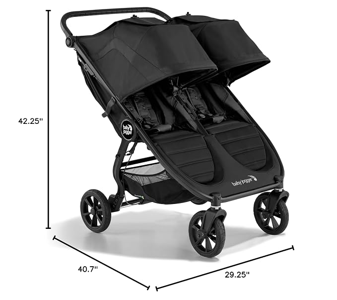 Baby Jogger City Mini GT2 All-Terrain Double Stroller Jet Black Perfect - Image 8
