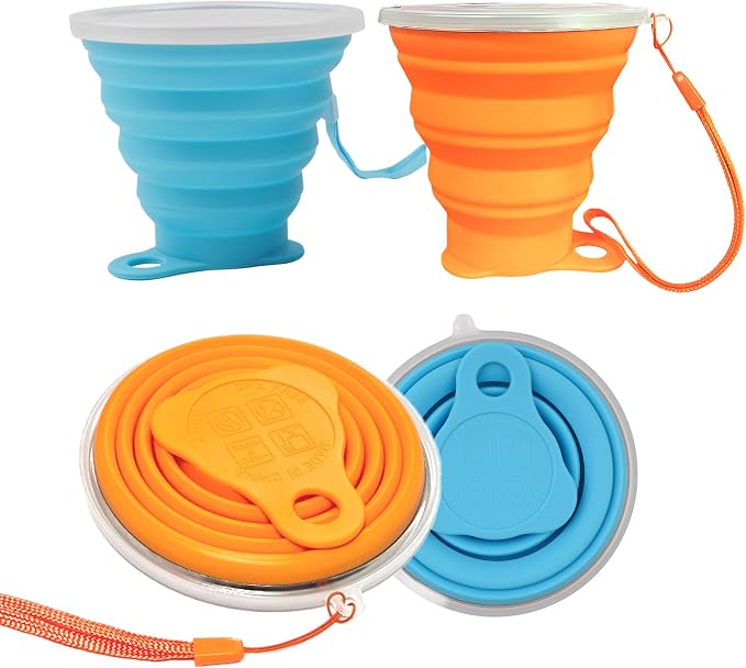 2 Pack Collapsible Silicone Travel Cups by YiiSeeJo
