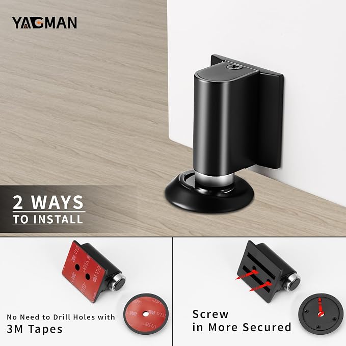 1 Pack Magnetic Door Stoppers Retractable Bottom of Door Holder No Drilling - Image 5