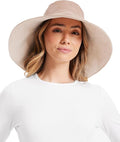 Solbari Women’s Ultra-Wide Cotton Linen Sun Hat UPF 50+, Adjustable by Solbari