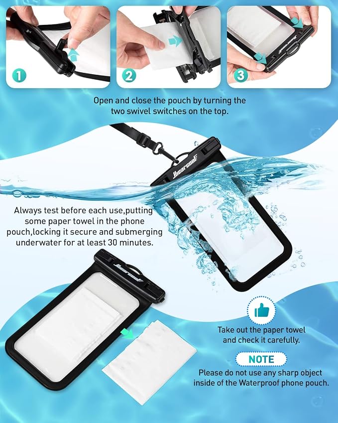 Hiearcool Waterproof Phone Pouch, Universal Case Compatible - Image 7