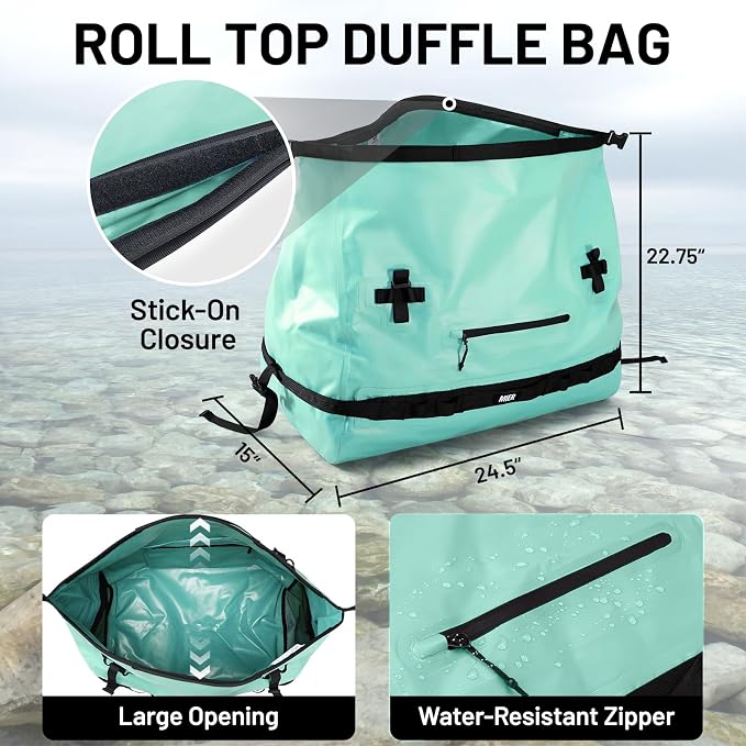 MIER Large Waterproof Duffel Bag Rolltop Dry Backpack Duffle Bags - Image 3