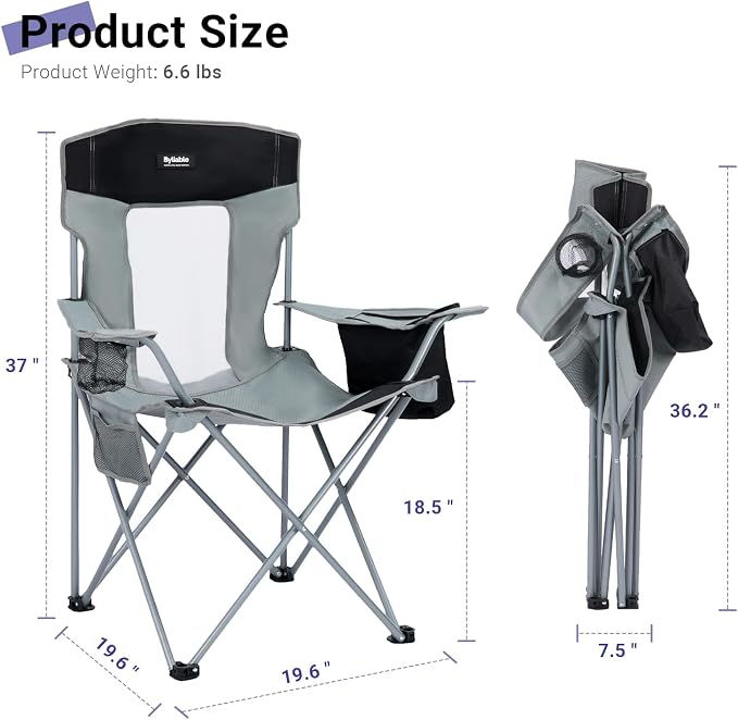 Camping Folding Chair Outdoor Lawn Portable Lightweight Camp Folding Chairs - Image 3