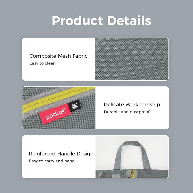 pack all Shoe Bag for Travel, Water-Resistant Shoe Pouch for Gym, - Image 2