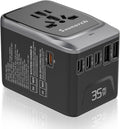 Universal Travel Adapter, PD 35W 7 in 1 International Power Plug Adapter by SAUNORCH