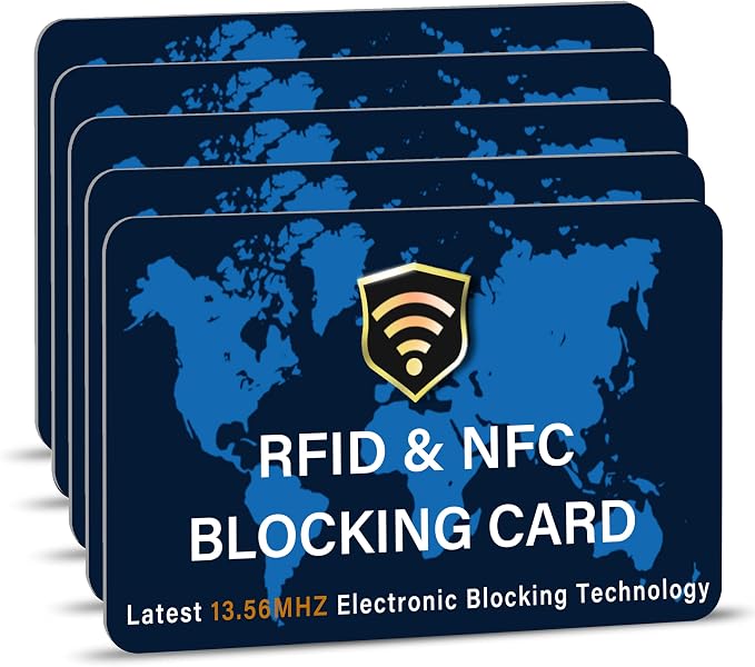 SaiTech IT 5 Pack RFID Blocking Card NFC Contactless Debit/Credit Card ATM by SaiTechIT