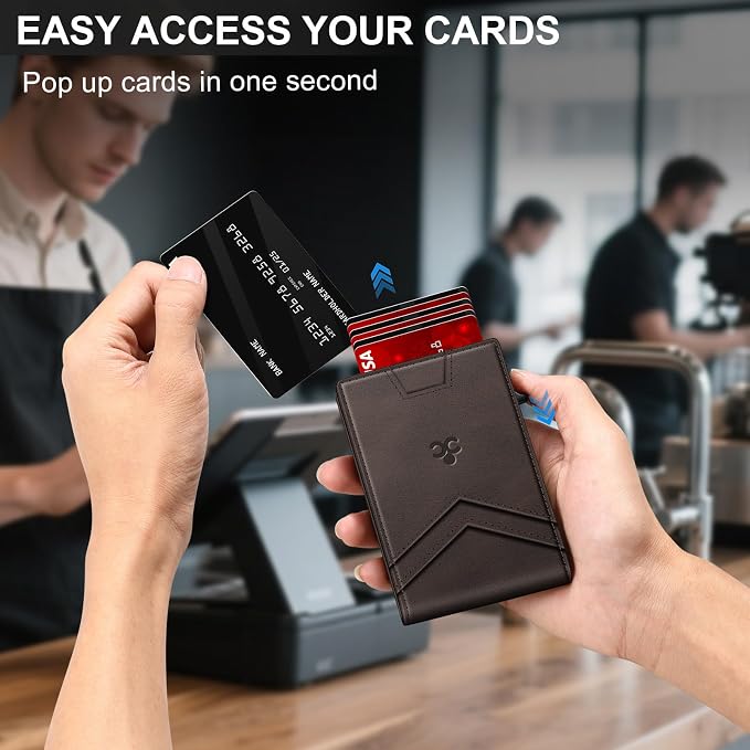 Wallet for Men Wallet with Slim Pop Up Card Holder for 12-14 Cards, RFID - Image 4