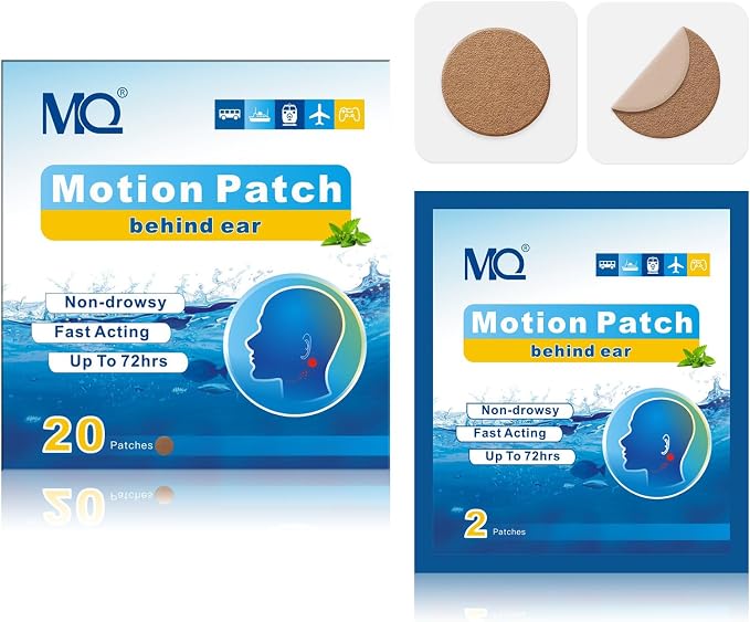 MQ 20ct Motion Sickness Patches, Dark Color, Sea Sickness Patches Non Drowsy & by MQ