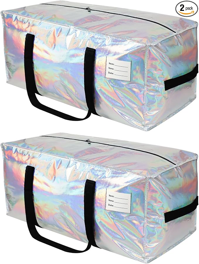 2 Pack Heavy Duty Moving Bags Extra Large Waterproof Foldable Clothing Storage by JCBZAMZ