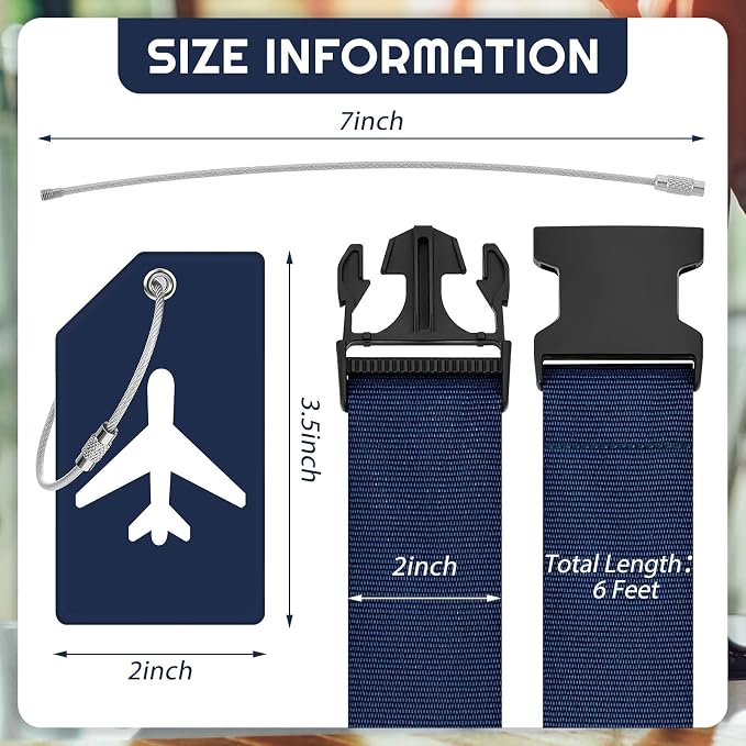 Weewooday 8 Pcs Luggage Straps Suitcase Tags Set - Image 2