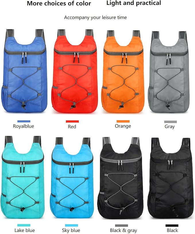 16L Hiking Daypack Lightweight Foldable Travel Backpack Water Repellent Camping - Image 9