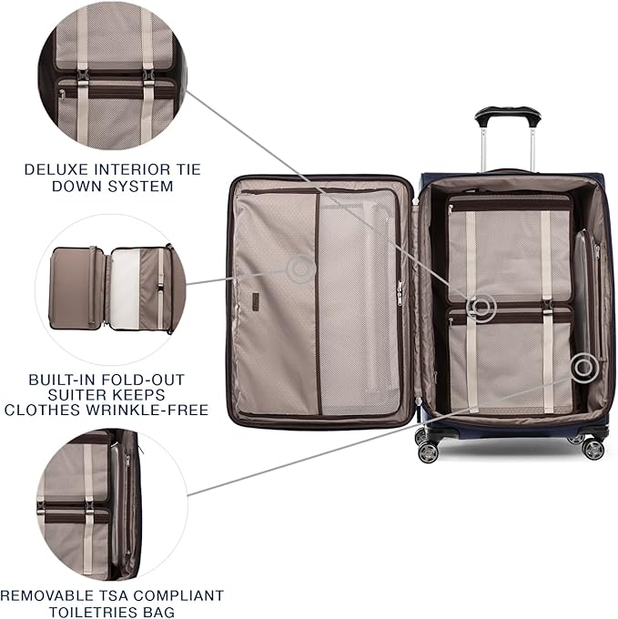 Travelpro Platinum Elite Softside Expandable Checked Luggage, 8 Wheel Spinner - Image 6