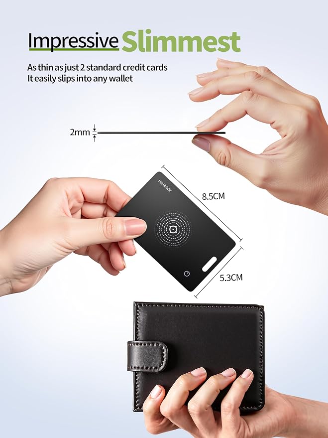 LULULOOK Wallet Tracker Card, Ultra Slim Airtag Wallet Works - Image 2