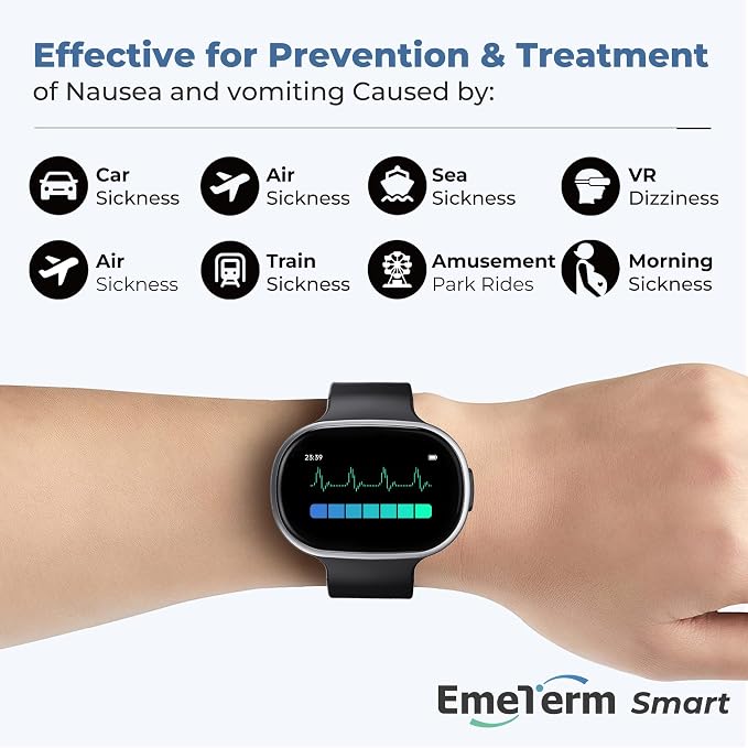 EmeTerm Smart FDA-Cleared Anti-Nausea Wristwatch Touchscreen IP67 Waterproof - Image 3