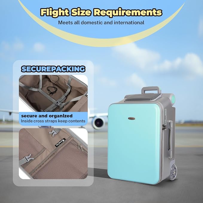 FAHKNS Ride on Carry On Suitcase - Image 3